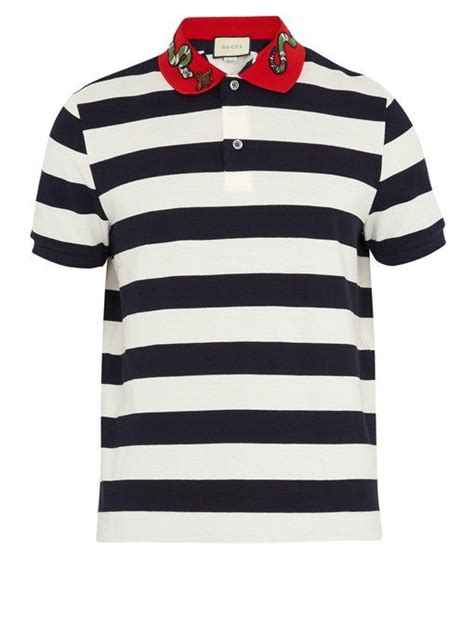 gucci snake polo shirt|gucci navy striped polo shirt.